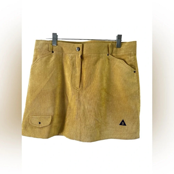 Yellow corduroy mini skirt - Picture 1 of 5